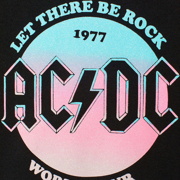 AC/DC Let There Be The Rock Tour 1977 Official Girls Tee 4-6 6-8 NWT - Picture 4 of 4